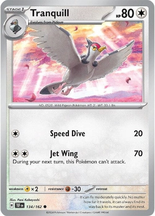 Image for Tranquill (134/162) - Pokemon