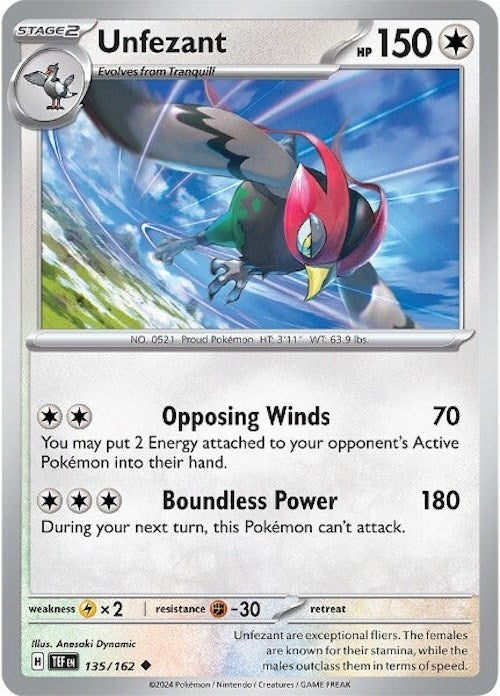 Image for Unfezant (135/162) - Pokemon