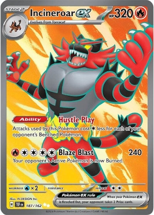 Image for Incineroar ex (187/162) - Pokemon