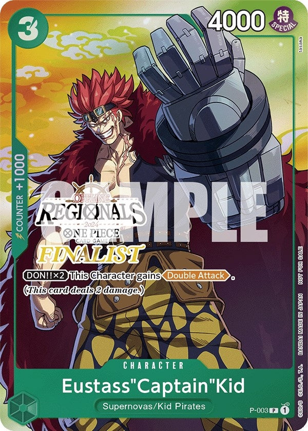 Image for Eustass"Captain"Kid (Offline Regional 2024 Vol. 2) [Finalist] (P-003) - One Piece Card Game