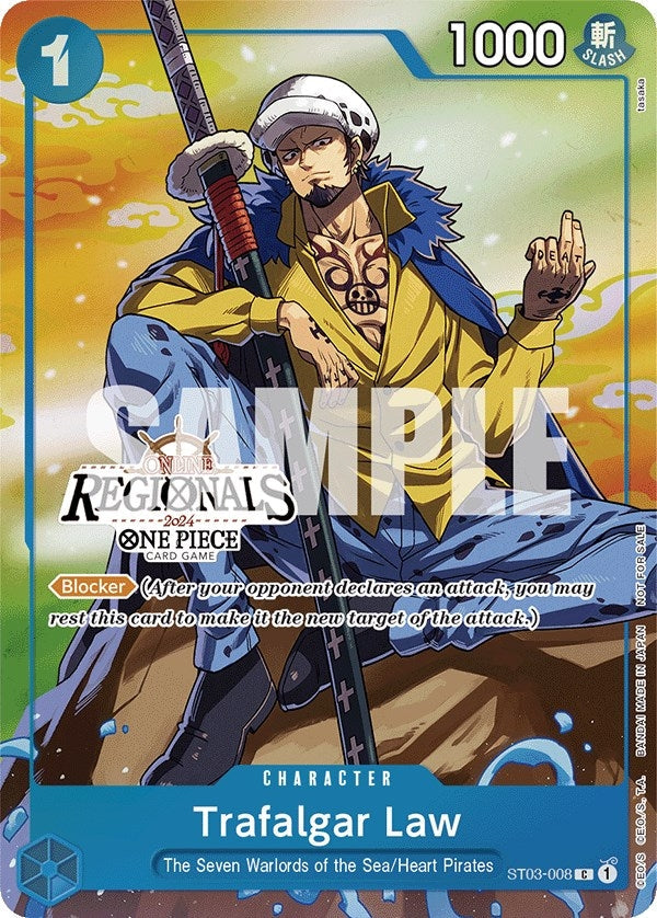 Image for Trafalgar Law (Online Regional 2024 Vol. 2) [Participant] (ST03-008) - One Piece Card Game