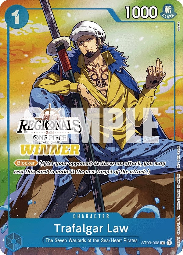 Image for Trafalgar Law (Online Regional 2024 Vol. 2) [Winner] (ST03-008) - One Piece Card Game