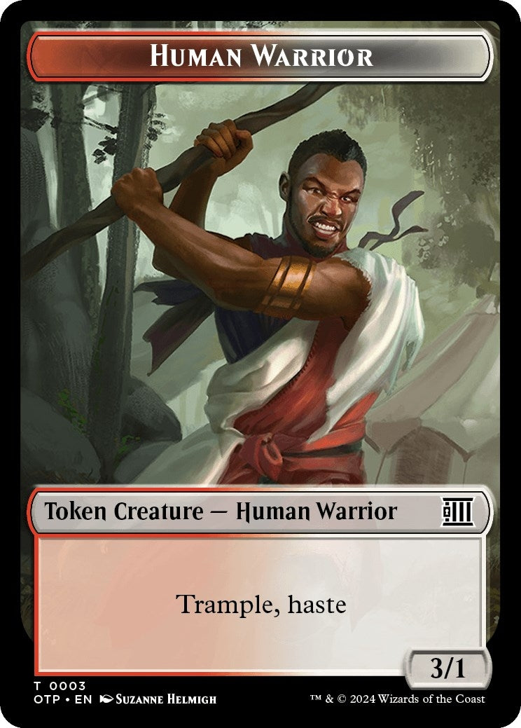 Image for Human Warrior Token (3) - Magic: The Gathering