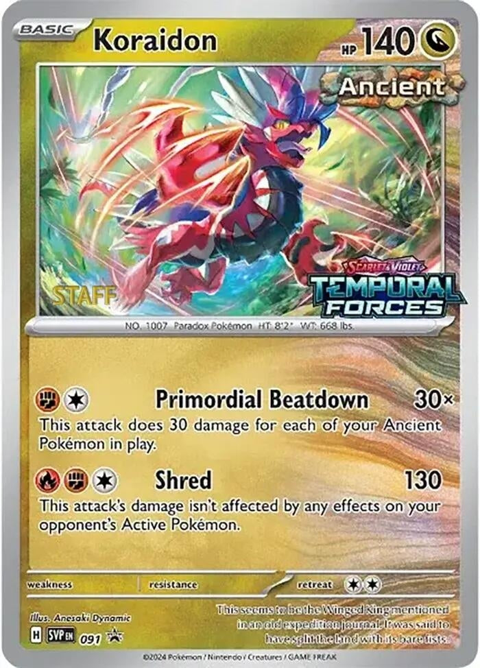 Image for Koraidon - 091 (Prerelease) [Staff] (091) - Pokemon