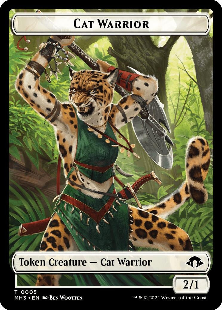 Image for Cat Warrior Token (5) - Magic: The Gathering