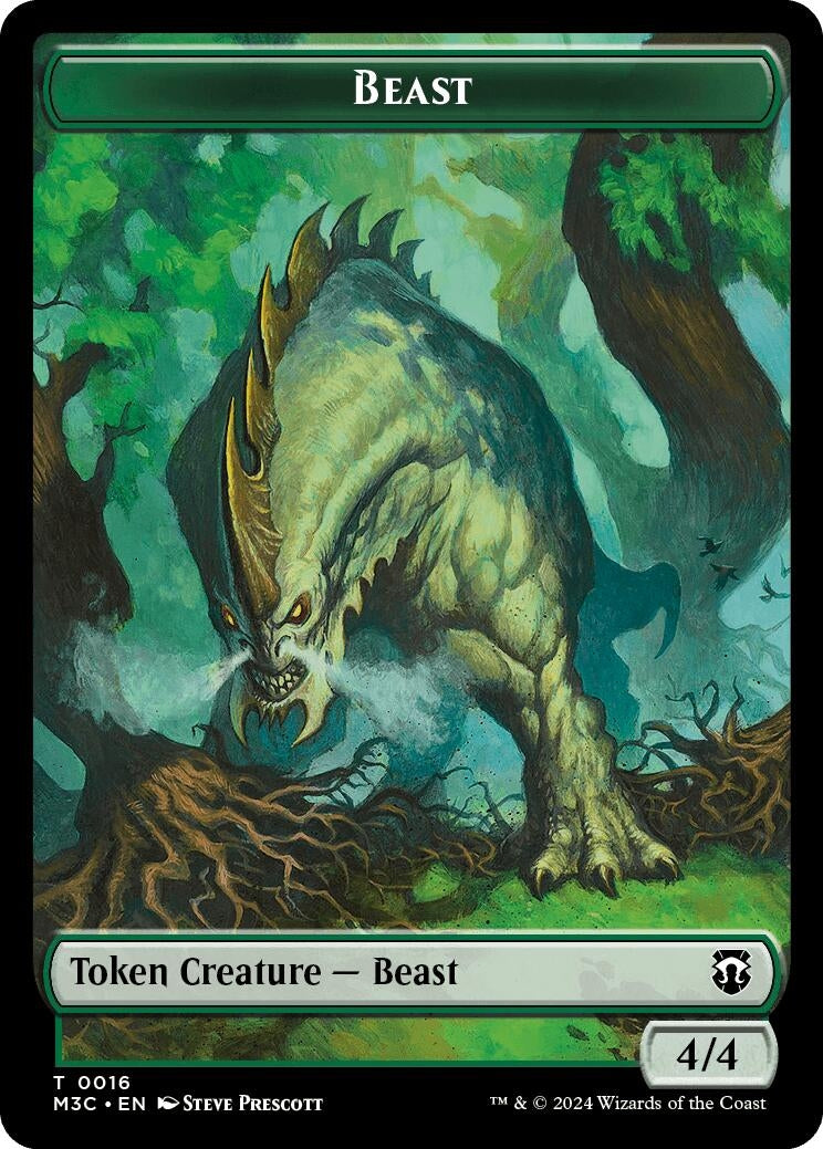 Image for Beast (0016) (Ripple Foil) // Copy Double-Sided Token (16 // 1) - Magic: The Gathering