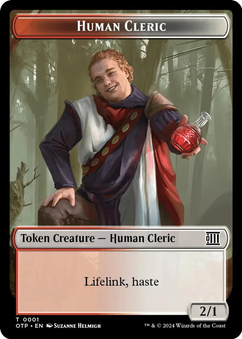 Image for Human Cleric // Plot Double-Sided Token (1 // 20) - Magic: The Gathering