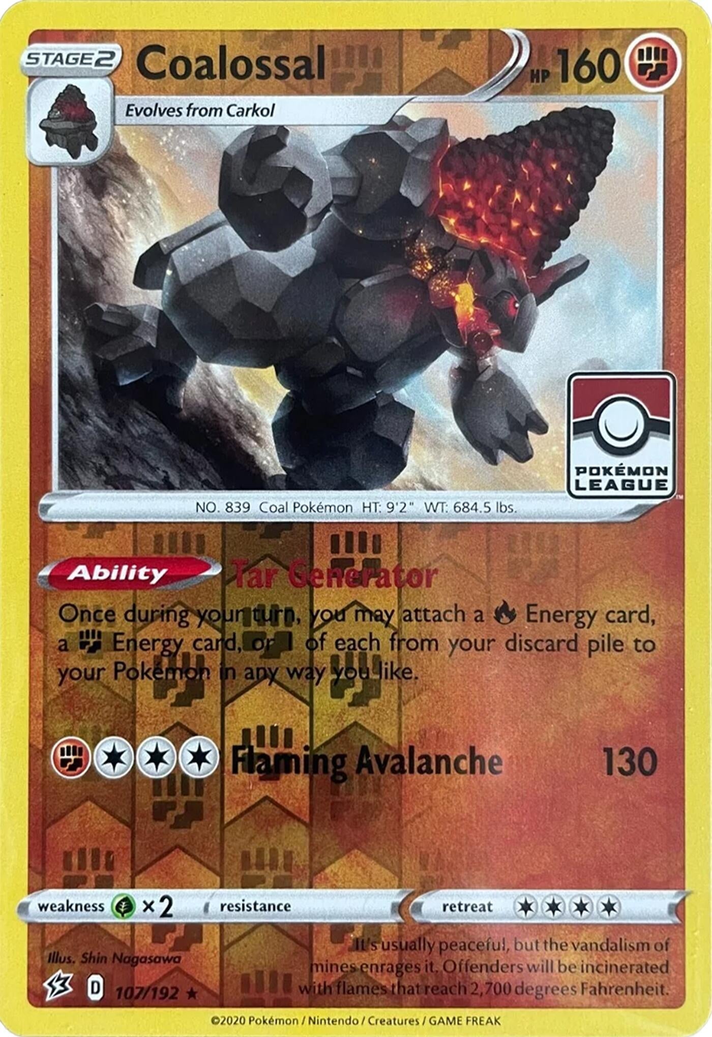 Image for Coalossal - 107/192 (League Promo) (107/192) - Pokemon