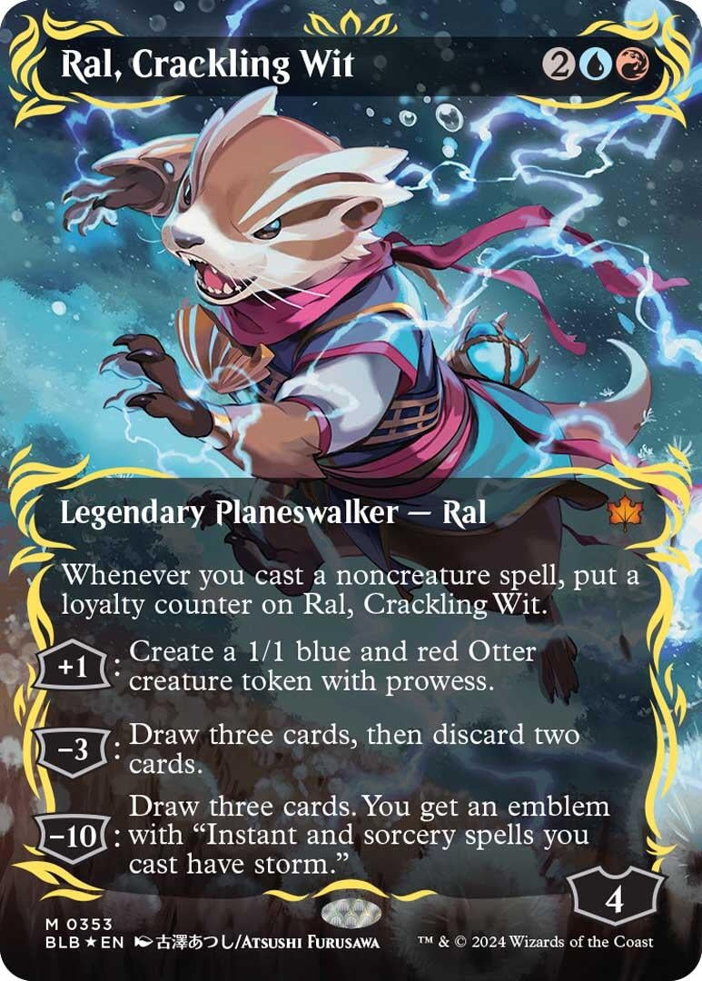 Image for Ral, Crackling Wit (Borderless) (Raised Foil) (353) - Magic: The Gathering