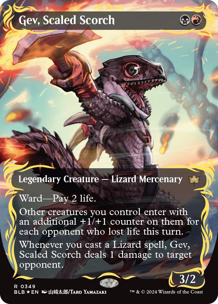 Image for Gev, Scaled Scorch (Borderless) (Raised Foil) (349) - Magic: The Gathering