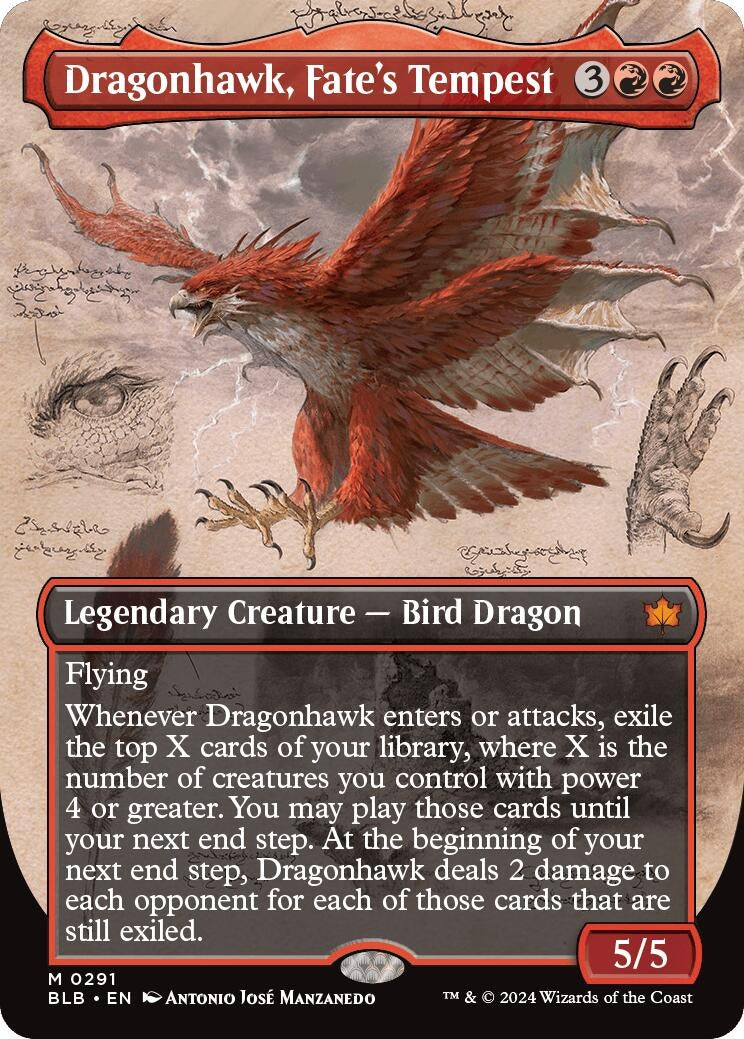 Image for Dragonhawk, Fate's Tempest (Borderless) (291) - Magic: The Gathering