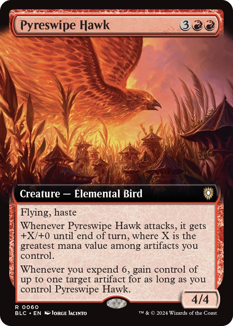 Image for Pyreswipe Hawk (Extended Art) (60) - Magic: The Gathering
