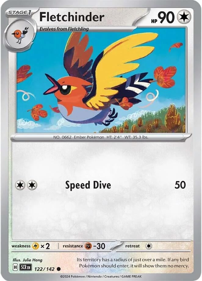 Image for Fletchinder (122/142) - Pokemon