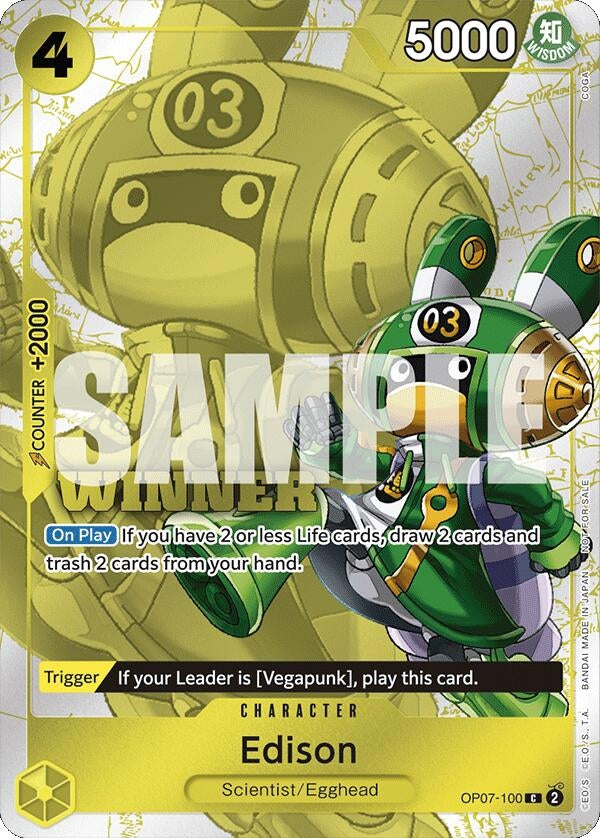 Image for Edison (Winner Pack 2024 Oct.-Dec.) (OP07-100) - One Piece Card Game
