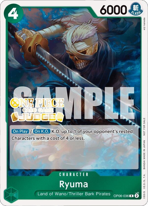 Image for Ryuma (Judge Pack Vol. 4) (OP06-036) - One Piece Card Game