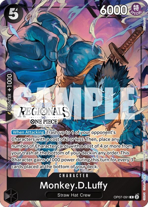 Image for Monkey.D.Luffy (091) (Online Regional 2024 Vol. 3) (OP07-091) - One Piece Card Game