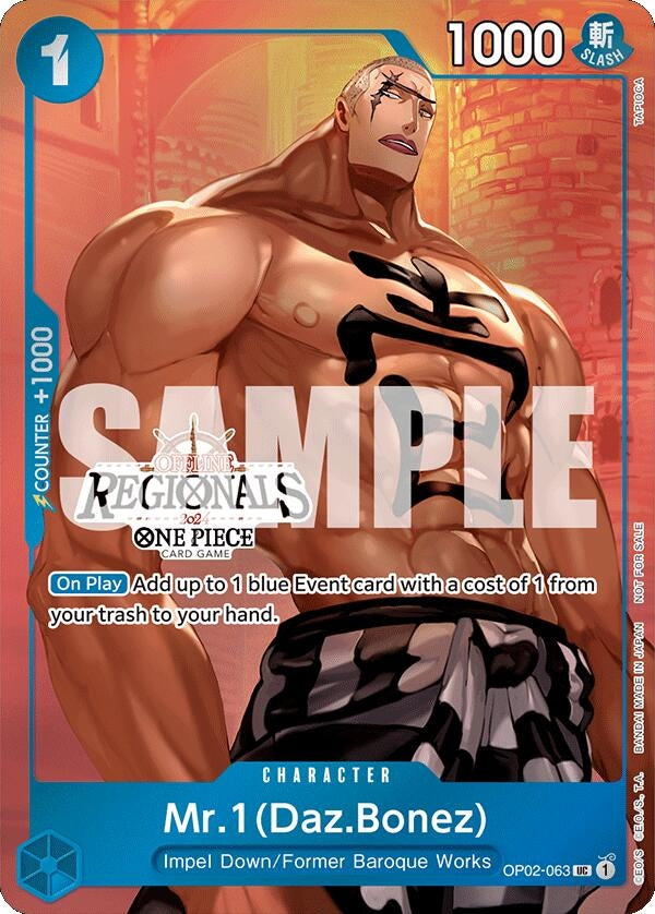 Image for Mr.1 (Daz.Bonez) (Offline Regional 2024 Vol. 3) (OP02-063) - One Piece Card Game