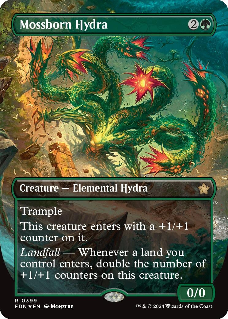 Image for Mossborn Hydra (Borderless) (Mana Foil) (399) - Magic: The Gathering