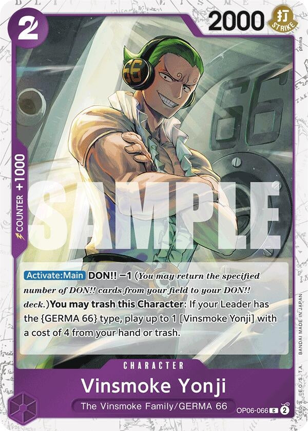 Image for Vinsmoke Yonji (OP06-066) (Jolly Roger Foil) (OP06-066) - One Piece Card Game