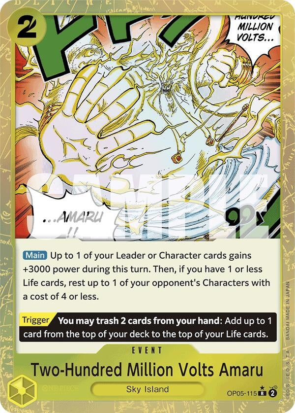 Image for Two-Hundred Million Volts Amaru (Textured Foil) (OP05-115) - One Piece Card Game