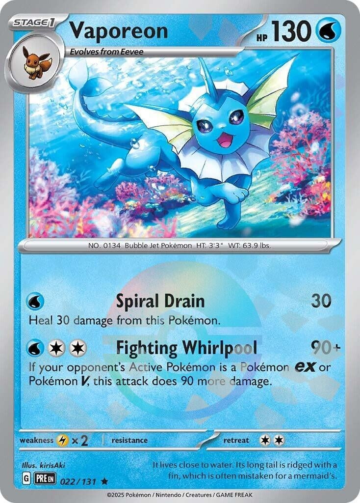 Image for Vaporeon (Poke Ball Pattern) (022/131) - Pokemon
