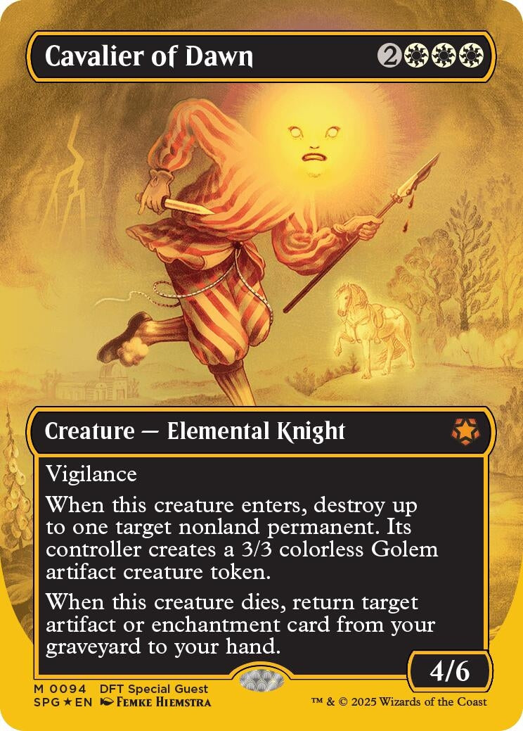 Image for Cavalier of Dawn (Borderless) (First-Place Foil) (94) - Magic: The Gathering
