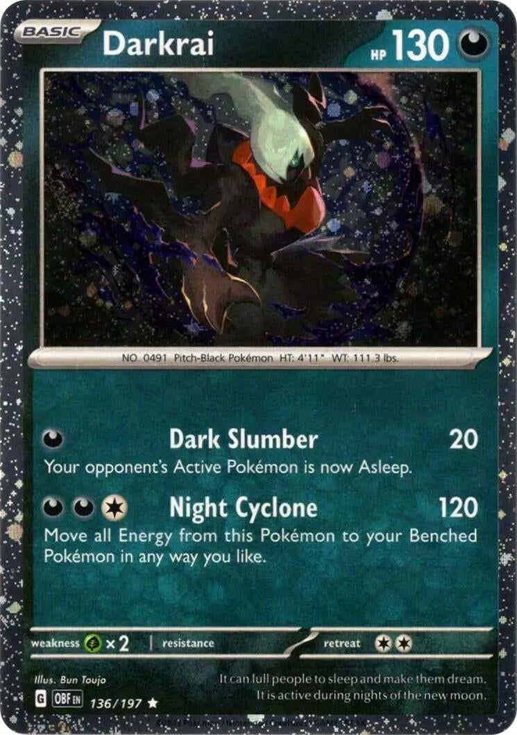 Image for Darkrai (Cosmos Holo) (136/197) - Pokemon