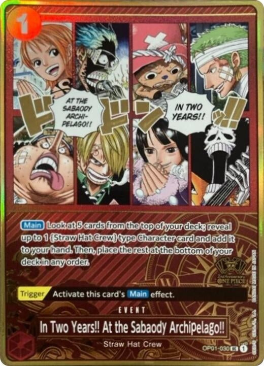 Image for In Two Years!! At the Sabaody Archipelago!! (One Piece Japanese Version 2nd Anniversary Set) (OP01-030) - One Piece Card Game