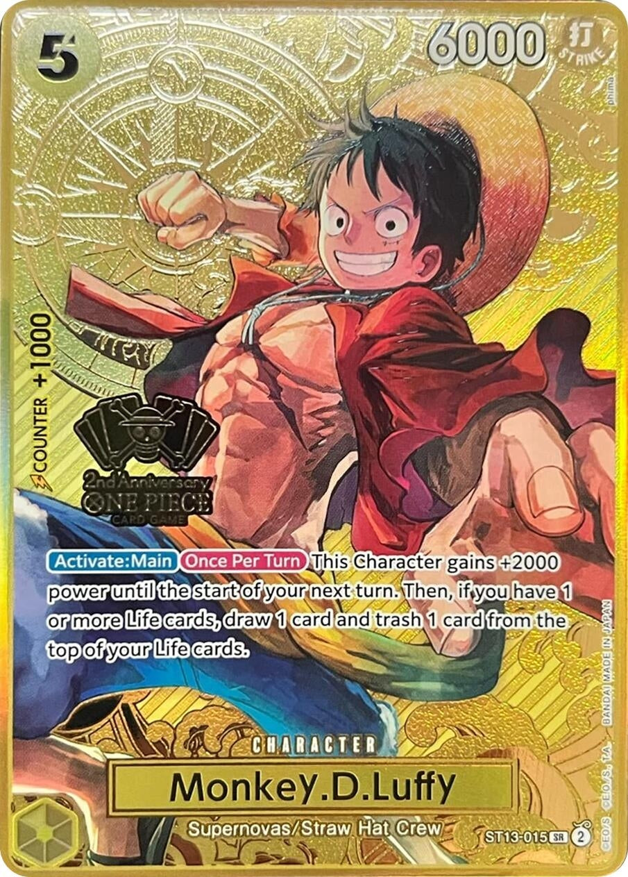 Image for Monkey.D.Luffy (One Piece Japanese Version 2nd Anniversary Set) (ST13-015) - One Piece Card Game