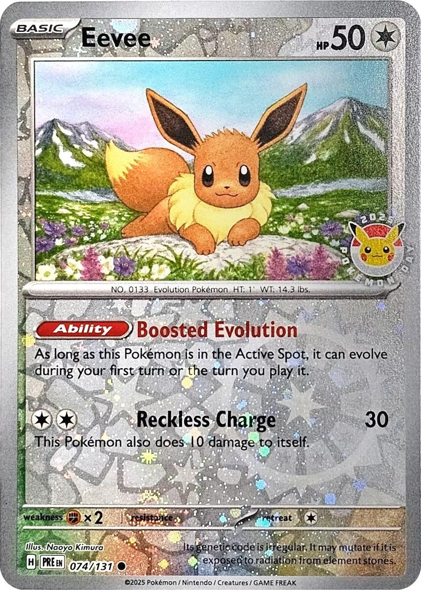 Image for Eevee - 074/131 (Pokemon Day 2025) (Reverse Cosmos Holo) (074/131) - Pokemon