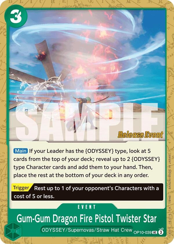 Image for Gum-Gum Dragon Fire Pistol Twister Star (OP10-039) - One Piece Card Game