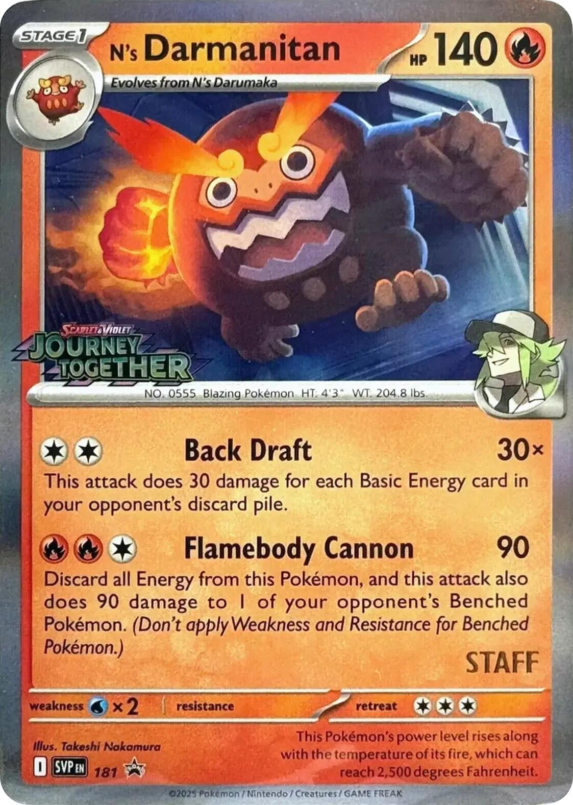 Image for N's Darmanitan - 181 (Prerelease) [Staff] (181) - Pokemon