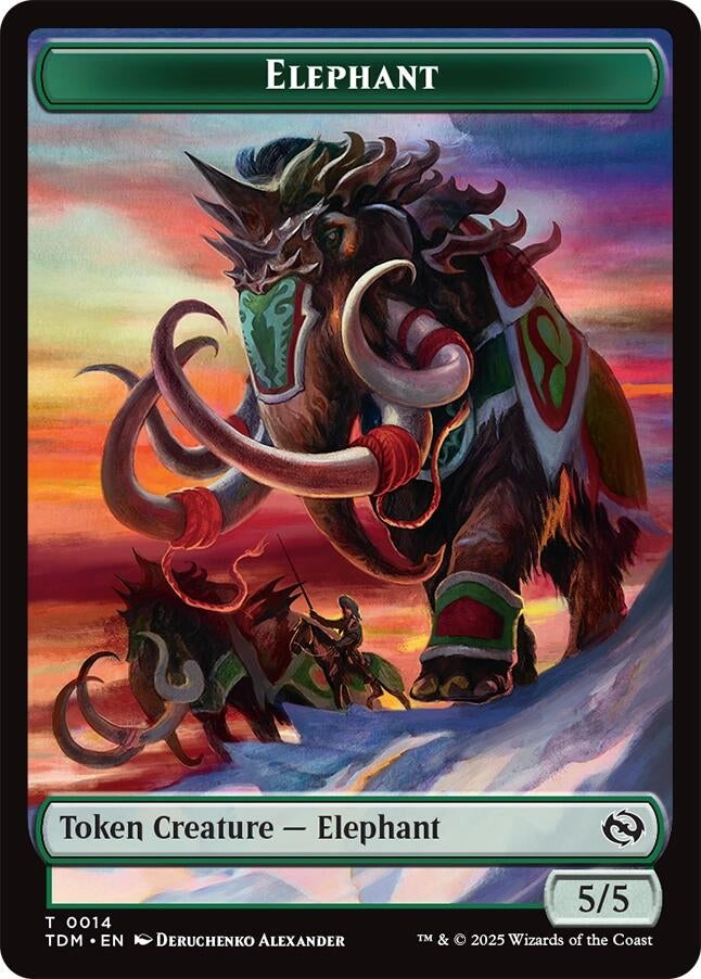 Image for Elephant // Treasure  Double-Sided Token (14 // 16) - Magic: The Gathering