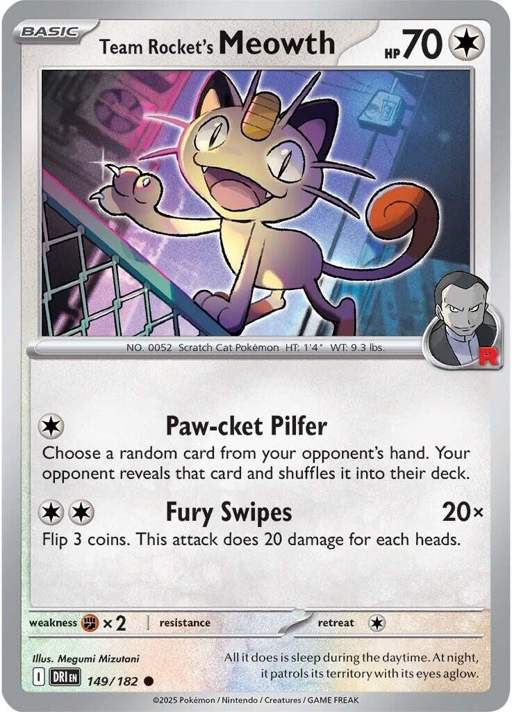 Image for Team Rocket's Meowth (149/182) - Pokemon