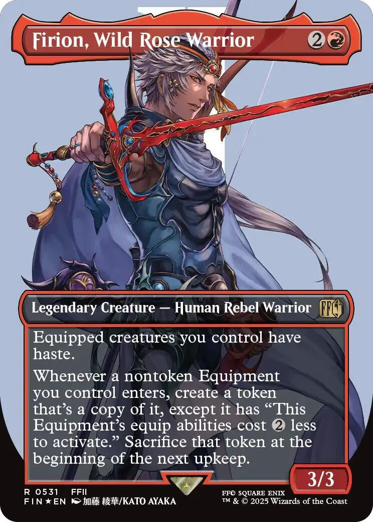 Image for Firion, Wild Rose Warrior (Borderless) (Surge Foil) (531) - Magic: The Gathering