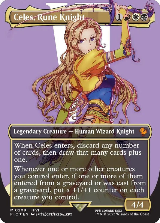 Image for Celes, Rune Knight (Borderless) (Surge Foil) (209) - Magic: The Gathering