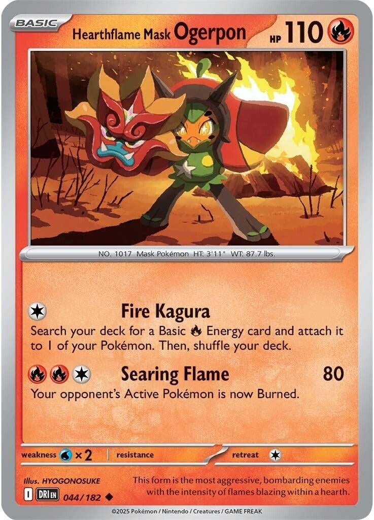 Image for Hearthflame Mask Ogerpon (044/182) - Pokemon