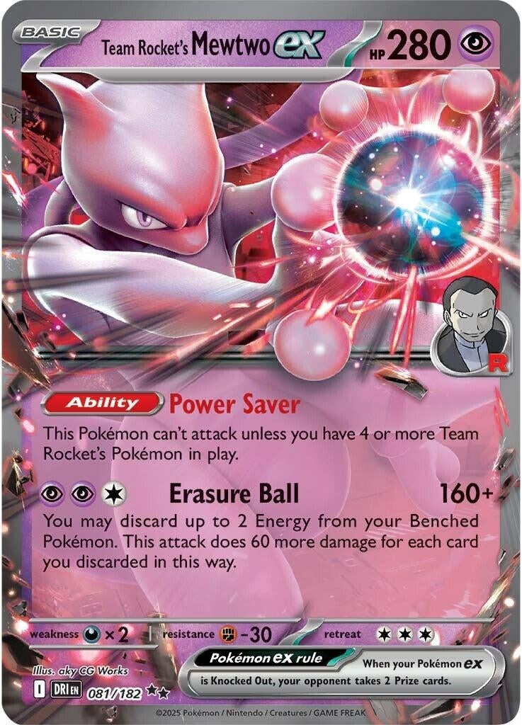 Image for Team Rocket's Mewtwo ex (081/182) - Pokemon