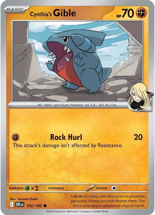Image for Cynthia's Gible (102/182) - Pokemon