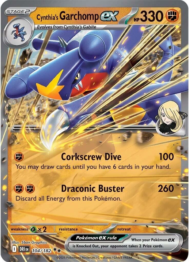 Image for Cynthia's Garchomp ex (104/182) - Pokemon