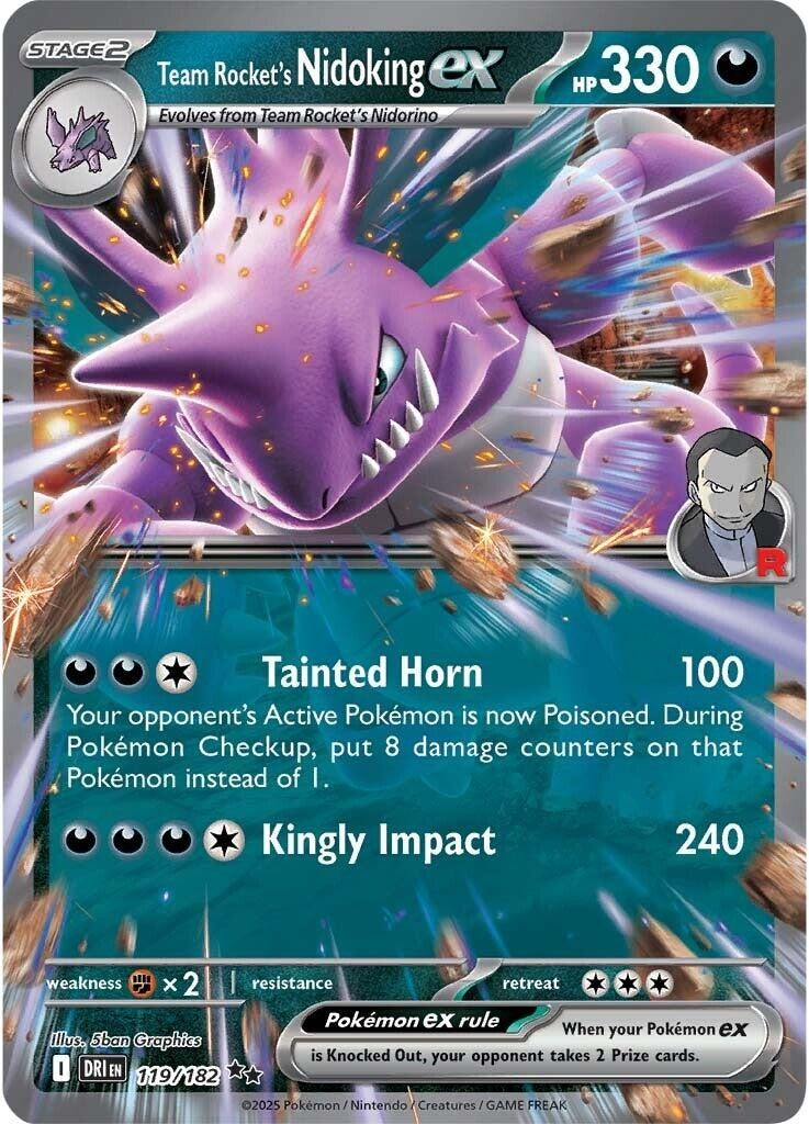Image for Team Rocket's Nidoking ex (119/182) - Pokemon