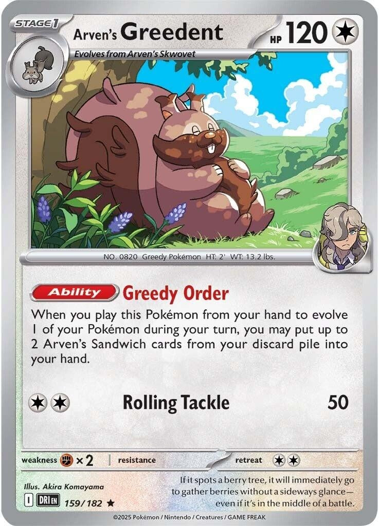 Image for Arven's Greedent (159/182) - Pokemon
