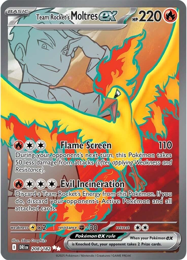 Image for Team Rocket's Moltres ex (208/182) - Pokemon