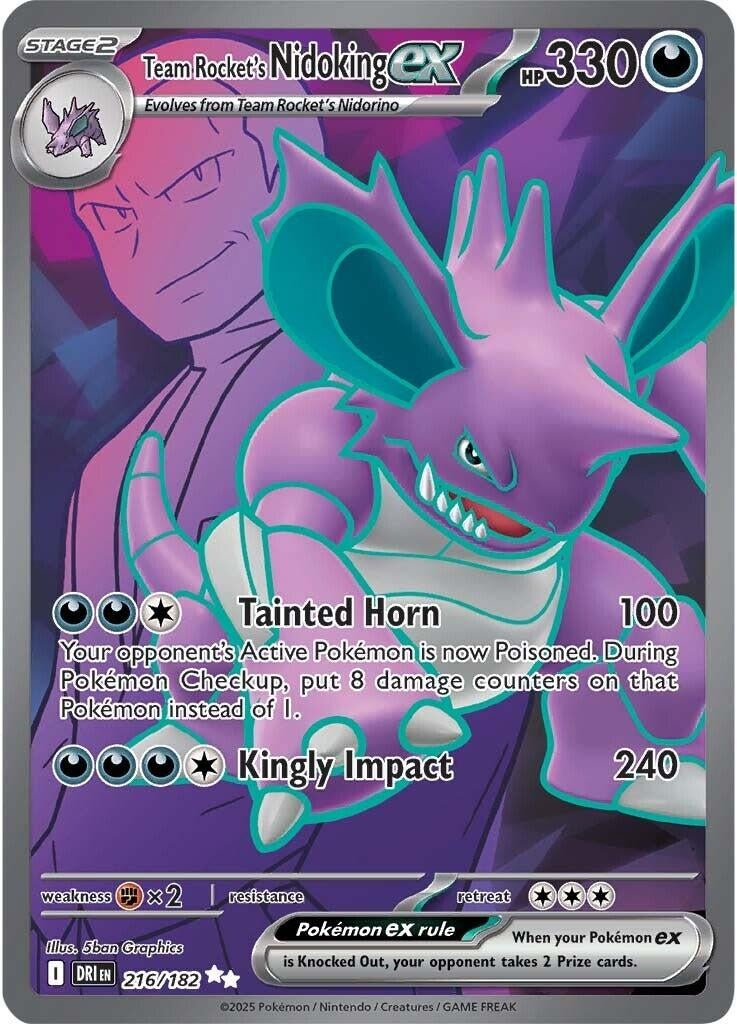 Image for Team Rocket's Nidoking ex (216/182) - Pokemon