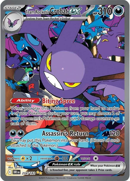 Image for Team Rocket's Crobat ex (234/182) - Pokemon