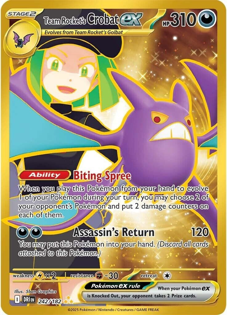 Image for Team Rocket's Crobat ex (242/182) - Pokemon