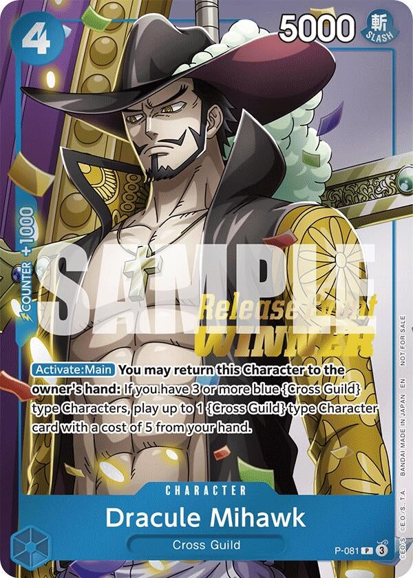 Image for Dracule Mihawk (OP11 Release Event Winner) (P-081) - One Piece Card Game