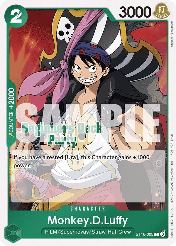 Image for Monkey.D.Luffy (Beginners Deck Party [ST-23] - [ST-28] Participation Pack) (ST16-005) - One Piece Card Game