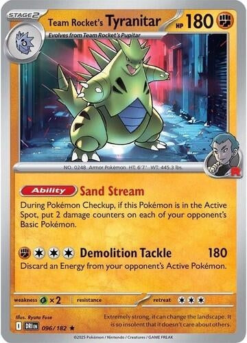 Image for Team Rocket's Tyranitar (Non-holo) (096/182) - Pokemon