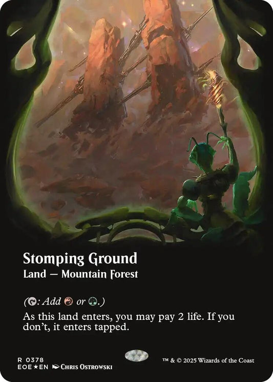 Image for Stomping Ground (Borderless) (Galaxy Foil) (378) - Magic: The Gathering